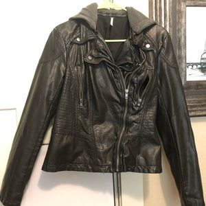 Free People Fitted Vegan Leather Jacket